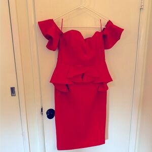 River island off the shoulder midi dress